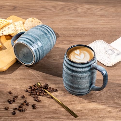20oz Large Coffee Mugs Set of 4 (Blue Horizon / Set of 4(20oz))