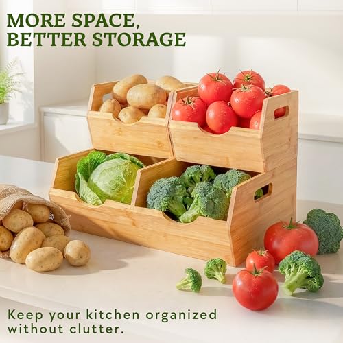 Extra Large Bamboo Pantry Storage Bins (Extra Large ( 3 Pack ))