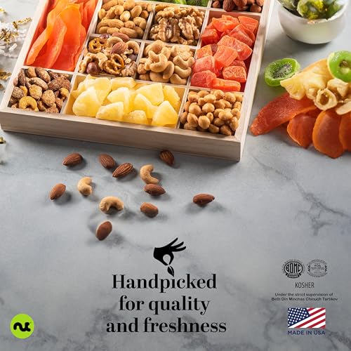 Gourmet Collection (6. Happy Birthday Dried Fruits & Nuts Wooden Tray)