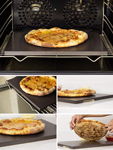 15" x 12" Black Glazed Pizza Stone