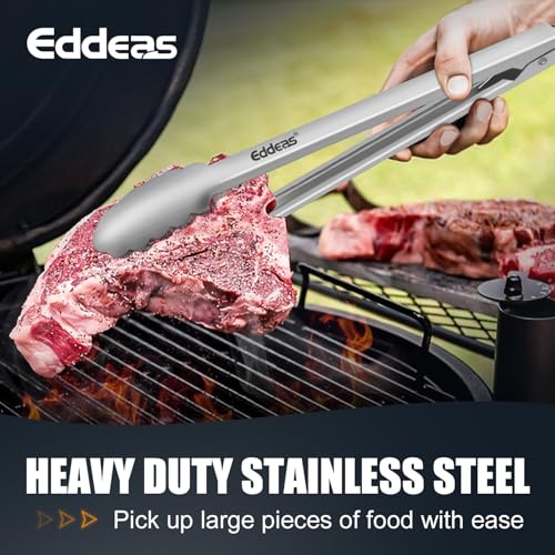 2 PCS 12 Inch Tongs for Cooking Heavy Duty All Metal Kitchen Tongs (2 Count)