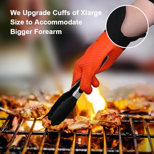 BBQ Gloves Heat Resistant Oven Mitts (2 Count)