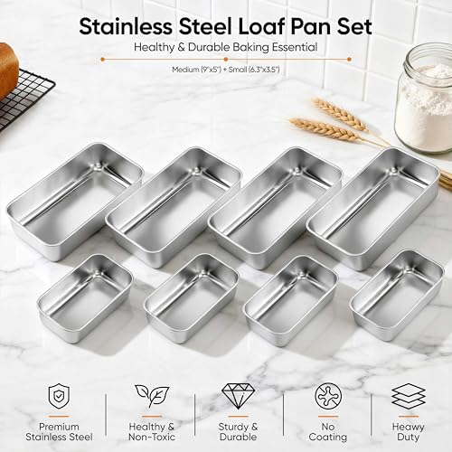 Bread Pan Set (Silver / Medium & Small)