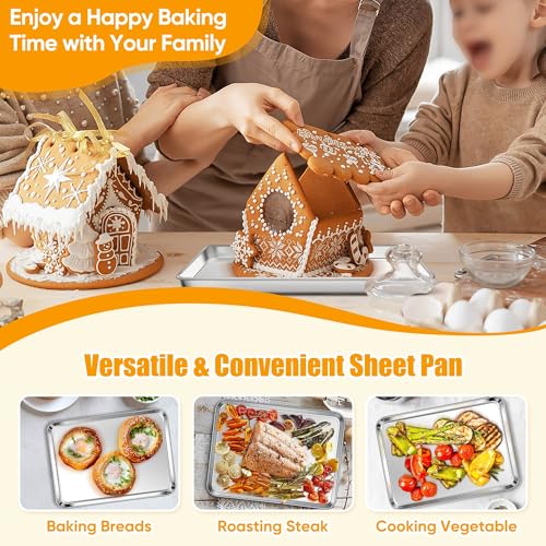 1 Pack 10 x 8 Inches Small Stainless Steel Baking Sheet (10x8x1)