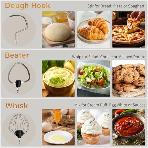 Stand Mixer with 3QT+3.5QT Dual Bowls (White)