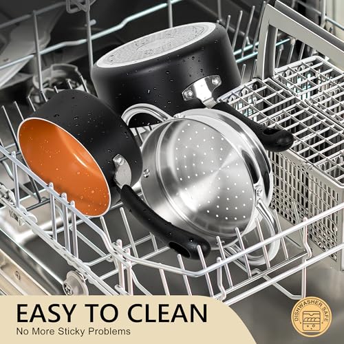 Nonstick Ceramic Saucepan Set with Lid