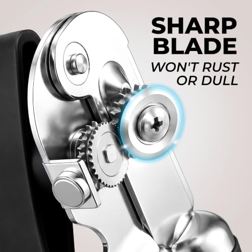 Stainless Steel Swing Open Manual Can Opener Comfortable Grip (Ash Black / Comfy Grip)