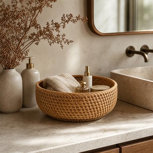 7.9" Small Round Rattan Basket (S)