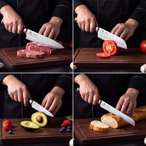 5PCS Kitchen Knife Set (Black Brown)