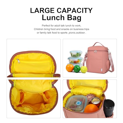 NOL Insulated Lunch Bags for Women Cooler Bag Lightweight Nylon Waterproof Lunch Box for Work