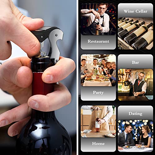 Waiter Corkscrew Wine Openers Heavy Duty Hinges Wine Key Bottle Opener All in One Double Hinged Waiter's Corkscrew with Foil Cutter Wine Tools for Bartenders Servers Sommelier (100 Count)