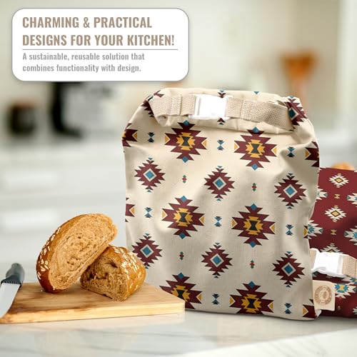 Reusable Bread Bag Set for Home Bakers (South Western)