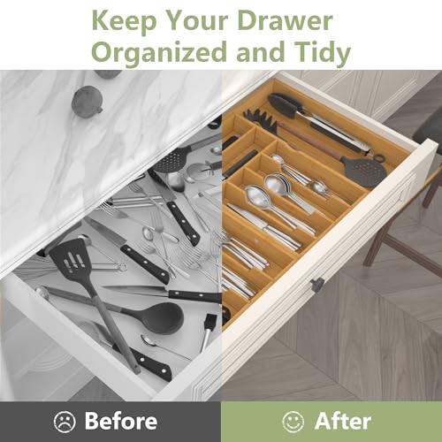 Extra Large Silverware Drawer Organizer (Natural / XXXXL(22-37''W x 16.5''D))