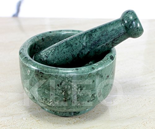 5" Diameter Natural Stone Mortar and Pestle Set as Spice Grinder