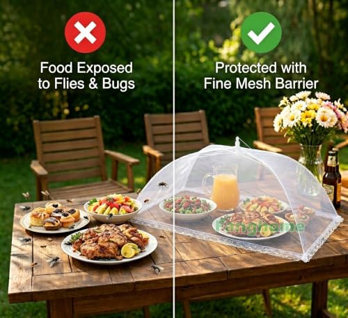Mesh Food Covers for Outside (3 Pack 40"X24" Jumbo)