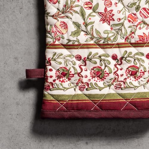 Maison d'Hermine Oven Gloves 100% Cotton Oven Mitt (051 - Reveillon Au Jardin / 7.5" x 13" (Oven Mitt))