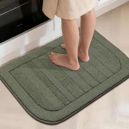 24x36 Inch Kitchen Rugs Non Slip Washable Kitchen Sink Rug (2' x 3' (Semicircular) / Green)