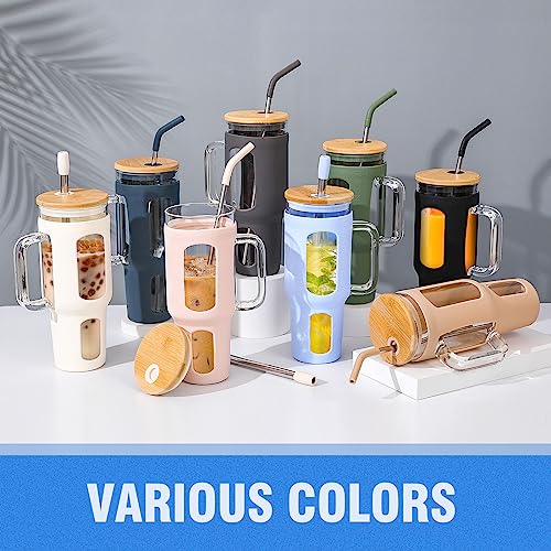 Glass Tumbler with Lid and Straw (Glacier / 46 Ounces)