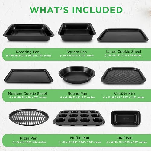 10 Piece Nonstick Bakeware Set (Onyx)