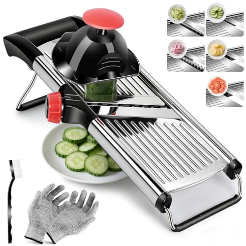 Mandoline Slicer for Kitchen (Mandoline Food Slicer-red)