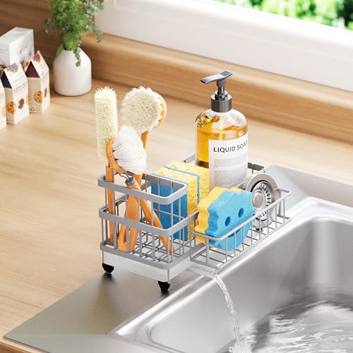 Sponge Holder for Kitchen Sink (Gray / Large)