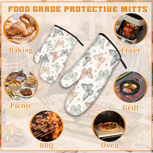 Butterfly Vintage Oven Mitts and Pot Holders Set (4 Count)