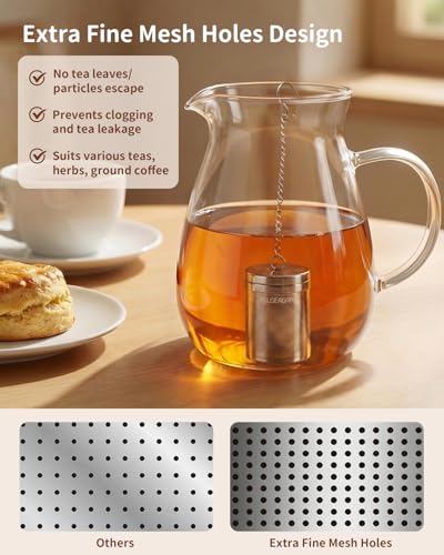 Tea Infusers Extra Fine Mesh Tea Strainers for Loose Tea (Small×1 / Plain)