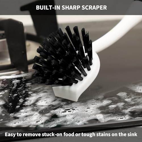 Dish Brush with Handle (Black)