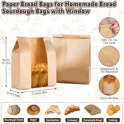 2 Pack Reusable Beeswax Bread Bags for Homemade Sourdough with Zipper