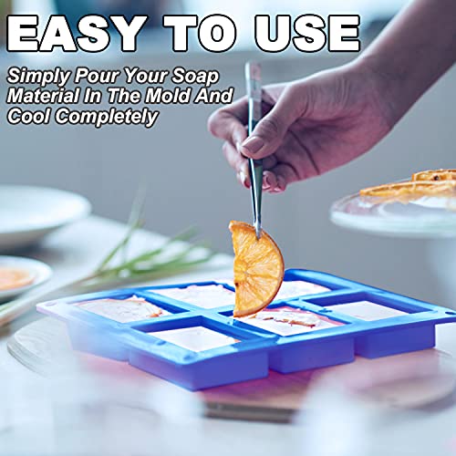 3 Pack Silicone Soap Molds (Pink+Blue+Purple - Rectangle)