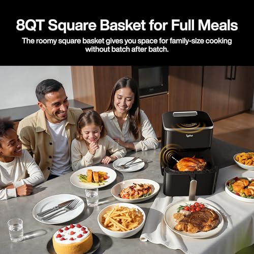 Sync 8QT AI Smart Air Fryer with Built (Black+Sliver / sync air fryer)