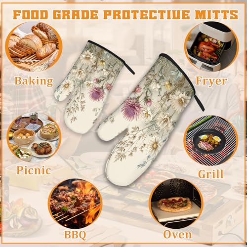 Vintage Wildflowers Oven Mitts and Pot Holders (4 Count)