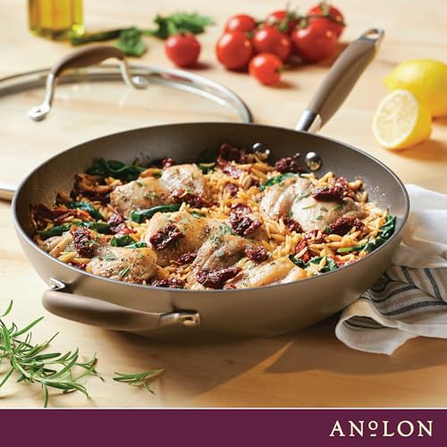 Advanced Home Nonstick Deep Frying Pan with Lid (Bronze / Ultimate Pan (12-Inch))