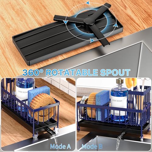 Sponge Holder for Kitchen Sink (Navy Blue - 9.25″)