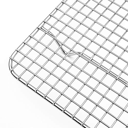 Set of 2) Stainless Steel 8-1/2" x 12" Baking & Cooling Racks (Fits Quarter Sheet Pan) - Cookie Baker's Oven Wire Rack (8-1/2" x 12")