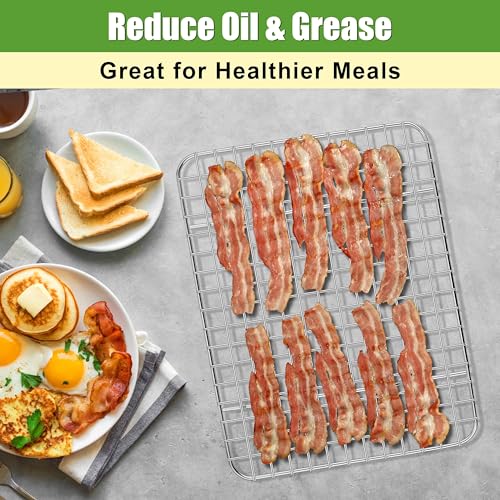 12x9 Inch Stainless Steel Cooling Rack Set Fit Quarter Sheet Pan (11.75" x 9")