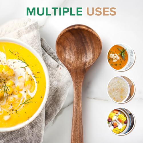 Wooden Soup Ladle Spoons for Cooking Serving