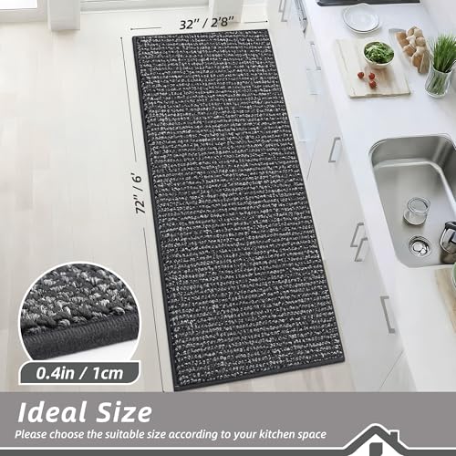 Kitchen Runner Rugs 32"x72" (Charcoal / 32" X 72" (Rectangular))
