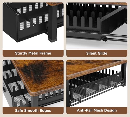 Coffee Pod Holder Drawer Compatible with Nespresso (Wood)