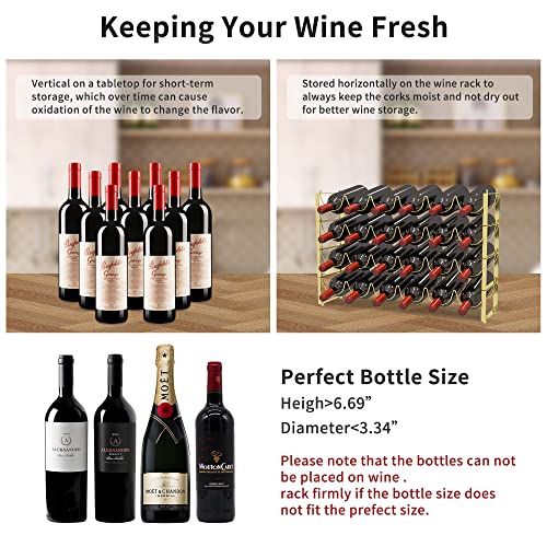 4 Tier Wine Rack (Gold / 24-Bottle)