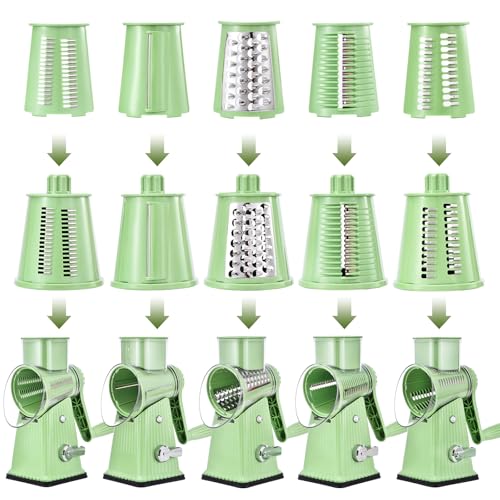 Xilrvna RotaryCheeseGrater (5 Knife Retro Kitchen / lightgreen)