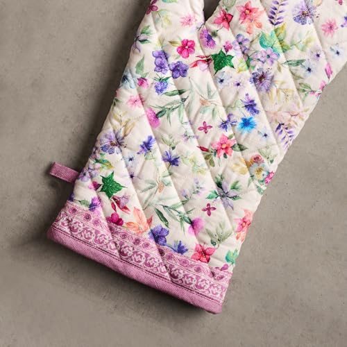 100% Cotton Oven Mitt & Pot Holder Set (038 - Chardon / 7.5" x 13" & 8" x 8" (Oven Mitt & Pot Holder))