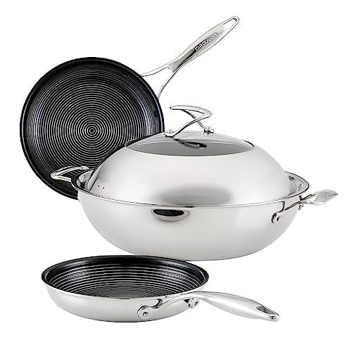 Clad Stainless Steel Induction Frying Pan and Wok Set with Hybrid SteelShield and Nonstick Technology (Cookware Set (4 Piece))