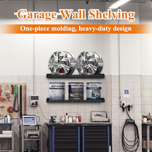 12 x 24 Inch Garage Wall Shelves (Black)