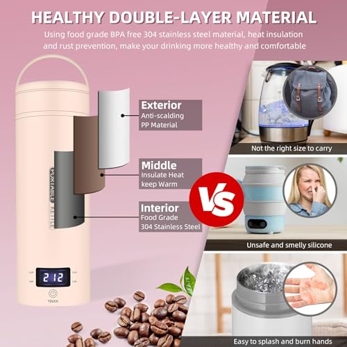 Portable Electric Kettle Travel (Pink)