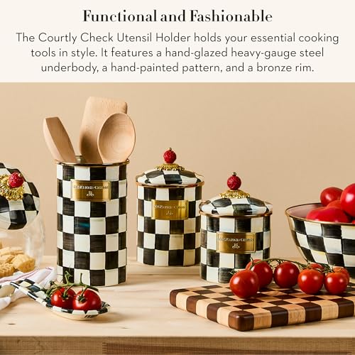Enamel Utensil Holder (Courtly Check)