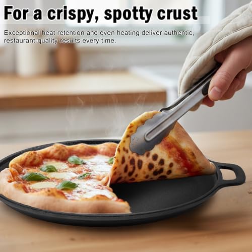 13.8 Inch Cast Iron Pizza Pan (Black)