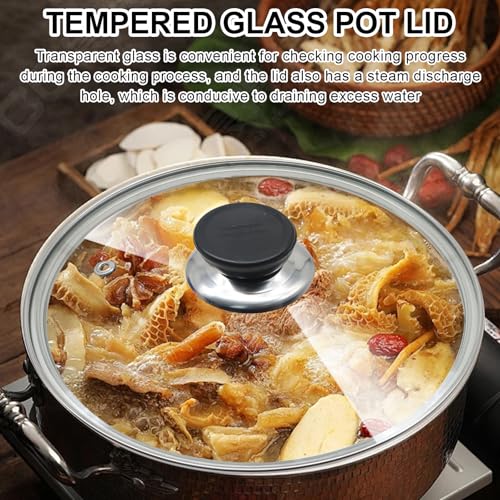 Glass Lid for Frying Pan 8 Inch Tempered Glass Pot Lid Cover with Stainless Steel Rim for 8 Inch Frying Pan Wok Pot Skillet (8 inch)