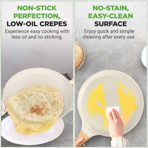 11” Non Stick Crepe Pan with Wooden Spreader (Cream / 11")