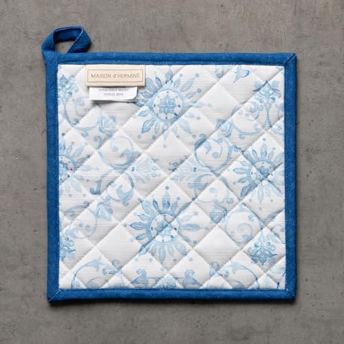 Pot Holders 100% Cotton Potholders (032 - Cedrat / 8" x 8" (Pot Holder Pack of 1))
